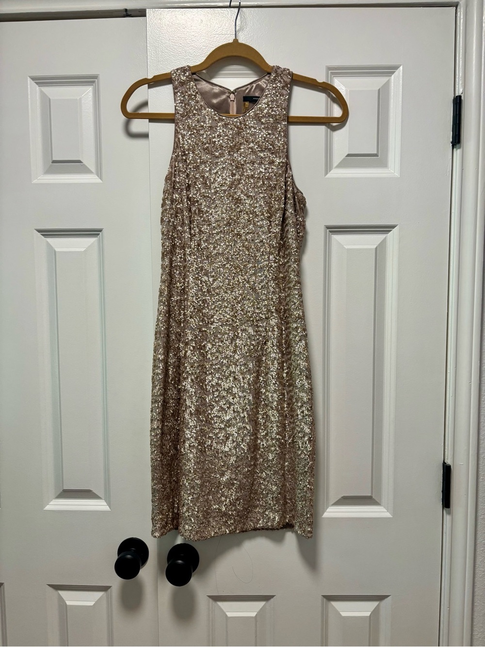 Gold Sequin Sleeveless Dress
